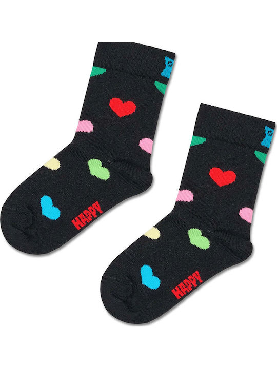 Happy Socks Детски чорапи Kids Heart Black