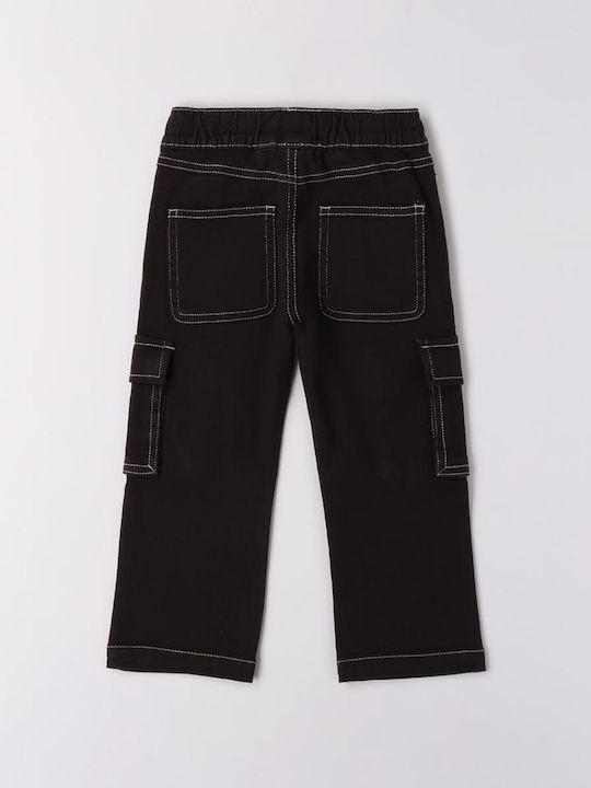 Kids' Cargo Fabric Pants Black