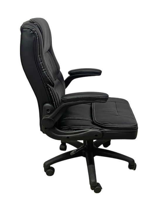 Stuhl Büro mit Armen Black Velvet-Black Metal Mega Bazaar