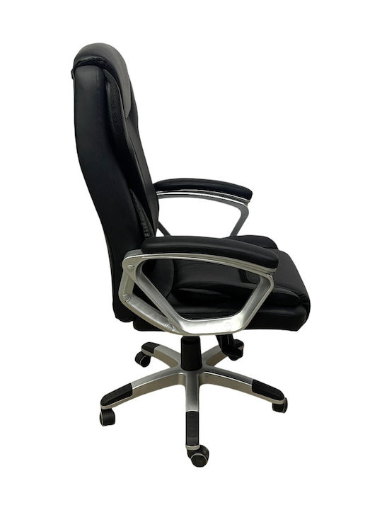 Stuhl Büro mit Armen Black Velvet-Black Metal Mega Bazaar