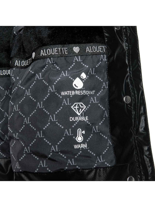 Kids' Quilted Jacket with Lining & Hood Black