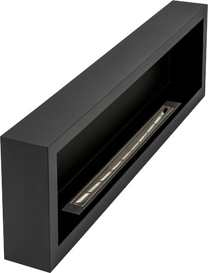 Globmetal Стенен Биоетанолова камина Вътрешно пространство Черен 120x15x41.5см