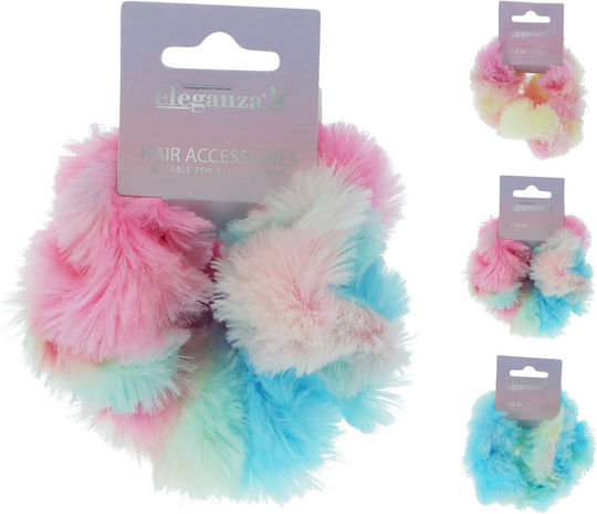 Γούνινο Scrunchie Πολύχρωμο 11cm