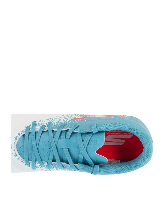 Youth FG Kids Soccer Cleats & Shoes with Molded Outsole White / Turquoise