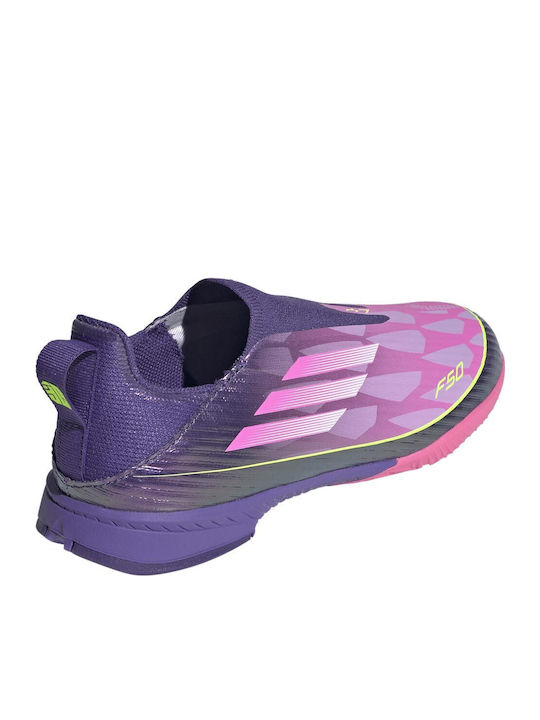 F50 Lamine Yamal League LL IN Ghete De Fotbal Pentru Copii De Futsal Violet / Alb Nor / Lămâie Clară