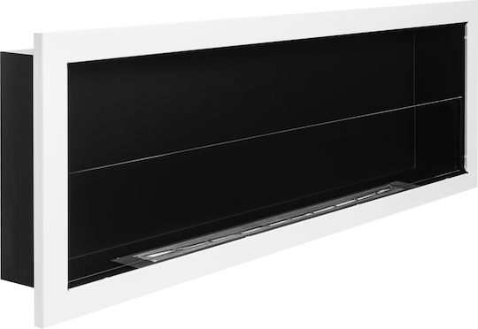 Globmetal Стенен Биоетанолова камина Вътрешно пространство Бял 120x14.4x40см