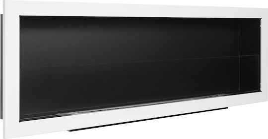 Globmetal Стенен Биоетанолова камина Вътрешно пространство Бял 120x14.4x40см