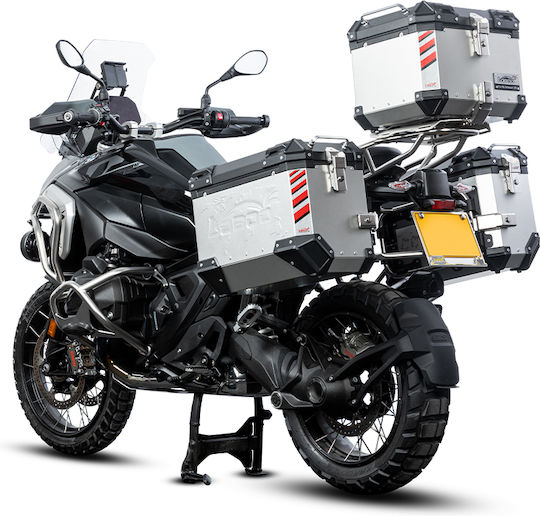 Loboo Motorrad-Topcase Aluminium 45l Silber