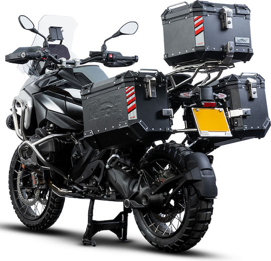 Loboo Motorrad-Topcase Aluminium 45l Silber