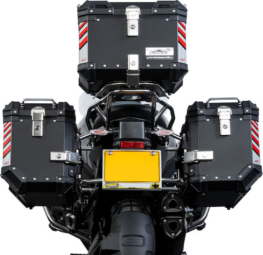 Loboo Motorrad-Topcase Aluminium 45l Silber