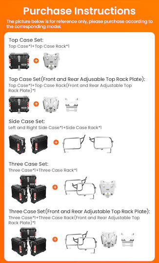 Loboo Motorrad-Topcase Aluminium 45l Silber