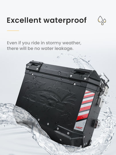 Loboo Motorrad-Topcase Aluminium 45l Silber