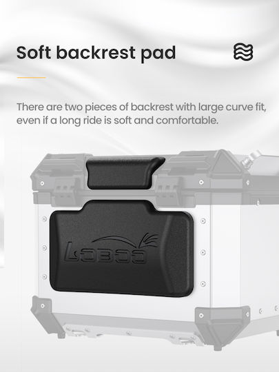 Loboo Motorrad-Topcase Aluminium 45l Silber