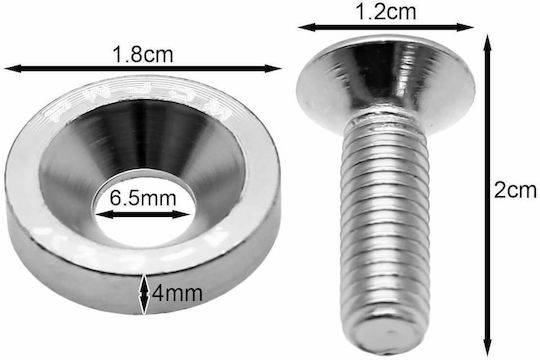 Bumper Retaining Clips Silver 10 Pieces Hw-0016