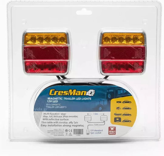 Cresman Φως Τρέιλερ LED με Μαγνήτη 12V 1τμχ