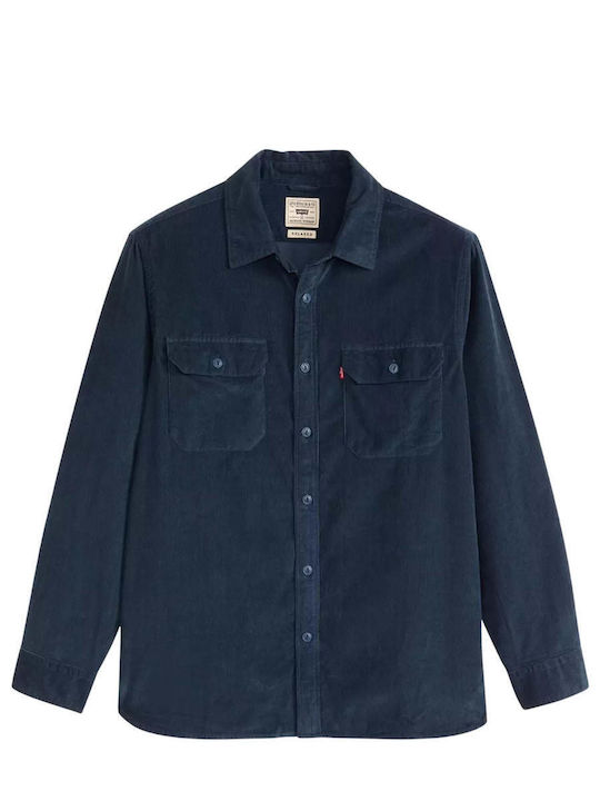 Jackson Worker Langärmeliges Zeichenfolge Overshirt Blau