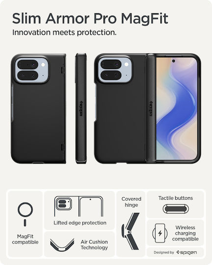 Spigen Slim Armor Pro MagSafe Back Cover Πλαστικό / Σιλικόνης Μαύρο (Google Pixel 10 Pro Fold)