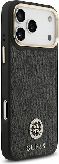 Guess 4g Strass Logo Magsafe Umschlag Rückseite Silikon / Kunststoff / Synthetisches Leder Schwarz (iPhone 17 Pro Max)