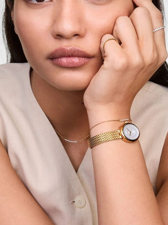 Daniel Wellington Juliette Geflochtene Damenuhr mit Batterie und Metall-Armband