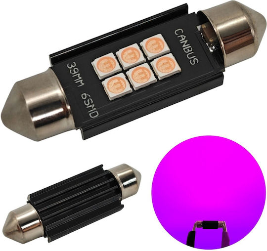C5W C10W LED Bulb SV8.5 12-24V Canbus 39mm Pink