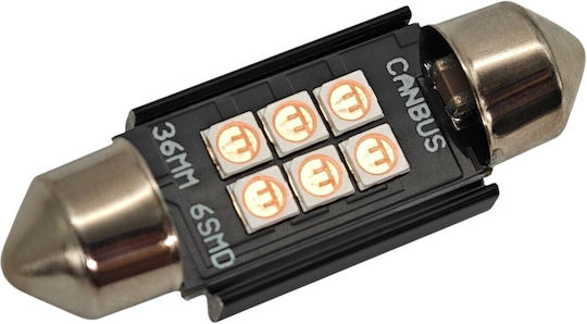 C5w Led Bulb Sv8.5 12-24v Canbus 36mm Pink
