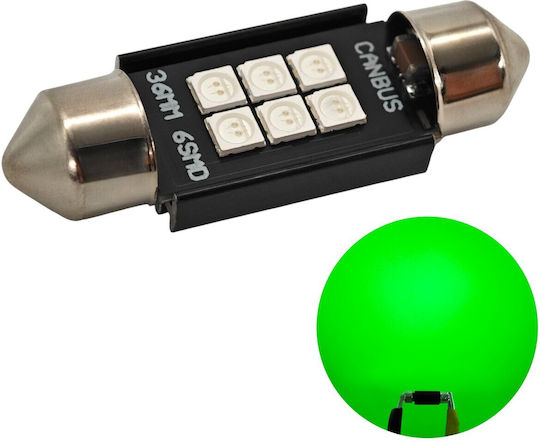 C5w LED Autolampe Sv8.5 12-24V Canbus 36mm Grüne