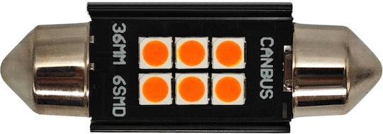 C5w Led Bulb Sv8.5 12-24v Canbus 36mm Orange