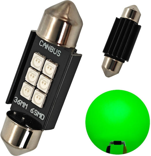 C5w LED Autolampe Sv8.5 12-24V Canbus 36mm Grüne