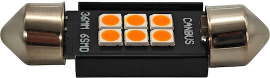 C5w Led Bulb Sv8.5 12-24v Canbus 36mm Orange