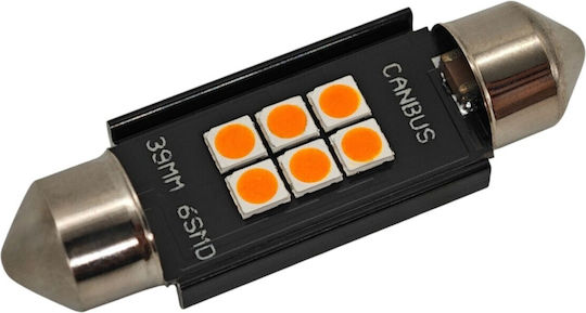 C5w C10w Bec Led Sv8.5 12-24v Canbus 39mm Portocaliu