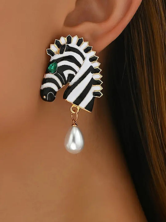 Eluna Earrings with Stones & Pearls