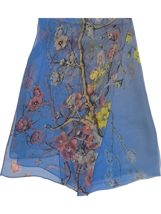 Gift-Me Women's Silk Scarf Blue