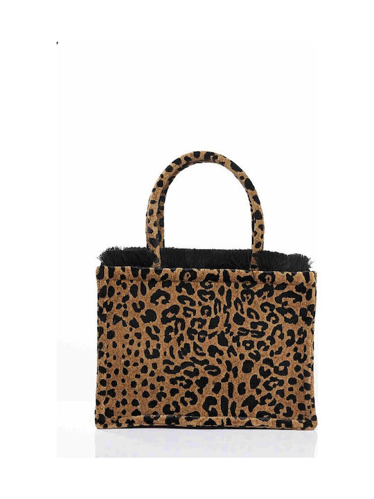 Leopard Velvet Damen Tote Tasche Braune