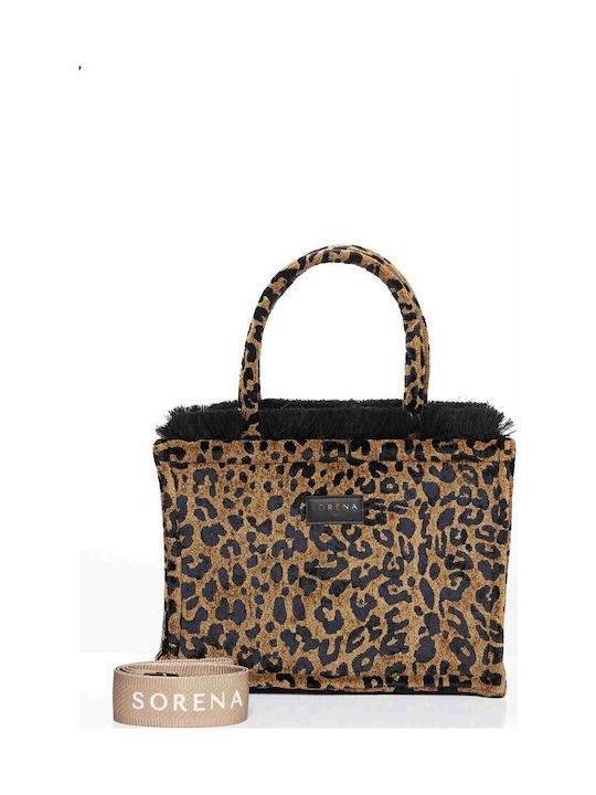Leopard Velvet Damen Tote Tasche Braune