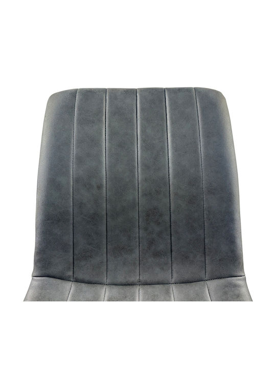 Yucaria Dining Room Artificial Leather Chair Anthracite/black 44x55x86cm