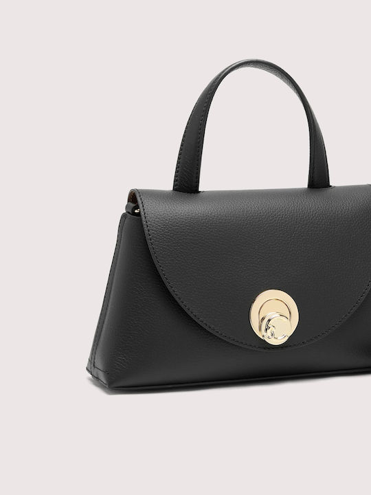 Leder Damentasche Schultertasche Schwarz