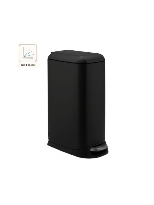 Vesta Waste Bin from Stainless Steel with Pedal Black 20lt