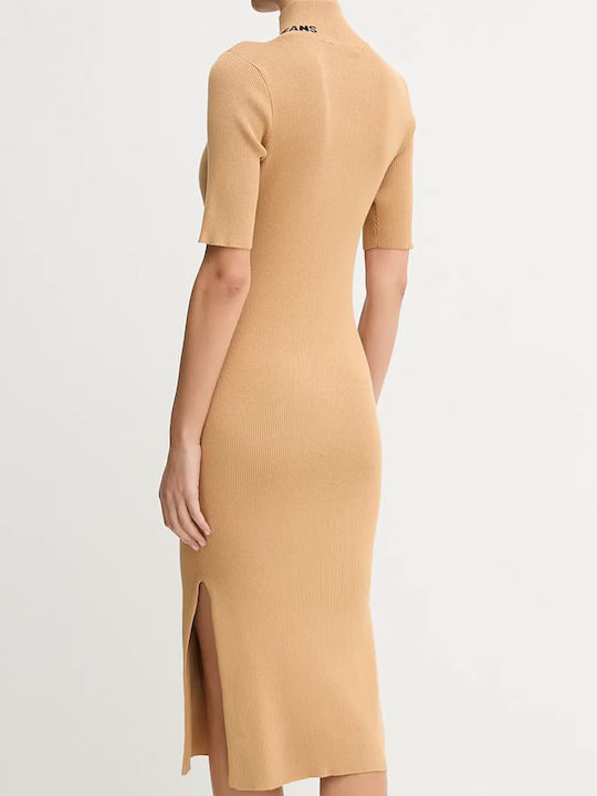 DKNY Πλεκτό Φόρεμα All day Καφέ