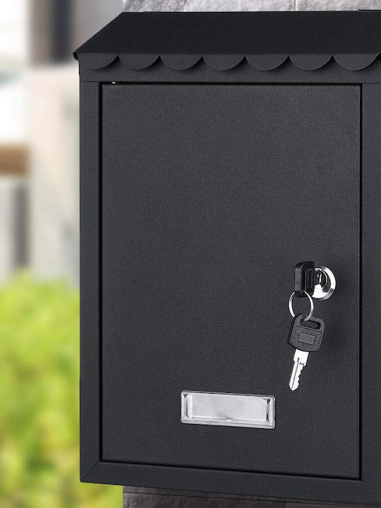 Bakaji Outdoor Mailbox Inox in Black Color
