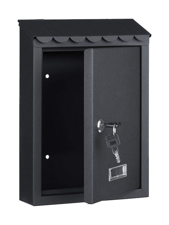 Bakaji Außenbereich Briefkasten Inox in Schwarz Farbe