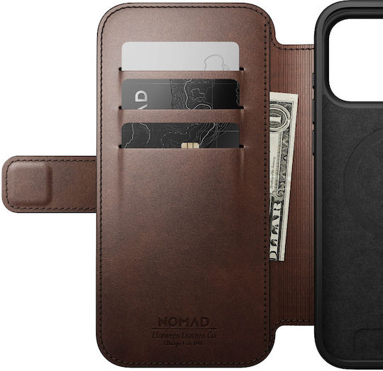 Nomad Wallet Piele / Silicon 2mm Maro (iPhone 17 Pro Max)