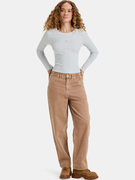 Break My Soul Women's Fabric Trousers Brown