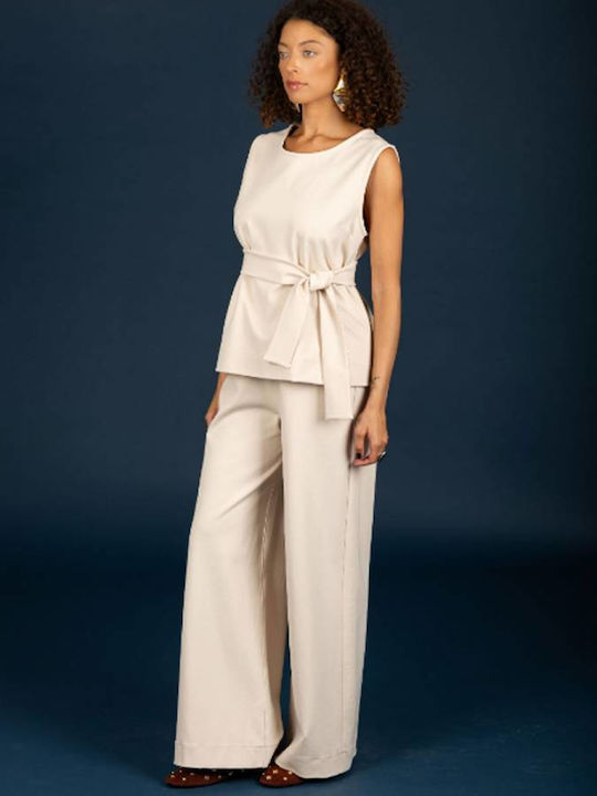 Damen Stoff Hose Vanilla