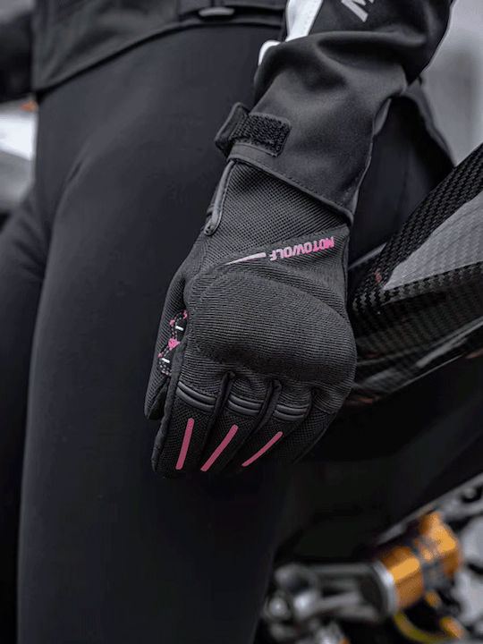 Motowolf MDL0322B De vară De damă Mănuși de motocicletă Negre