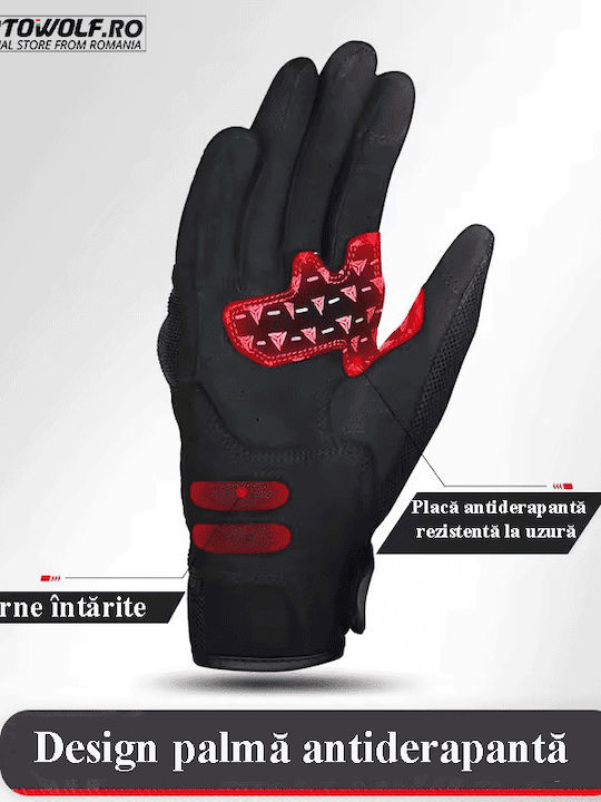 Motowolf MDL0322B De vară De damă Mănuși de motocicletă Negre