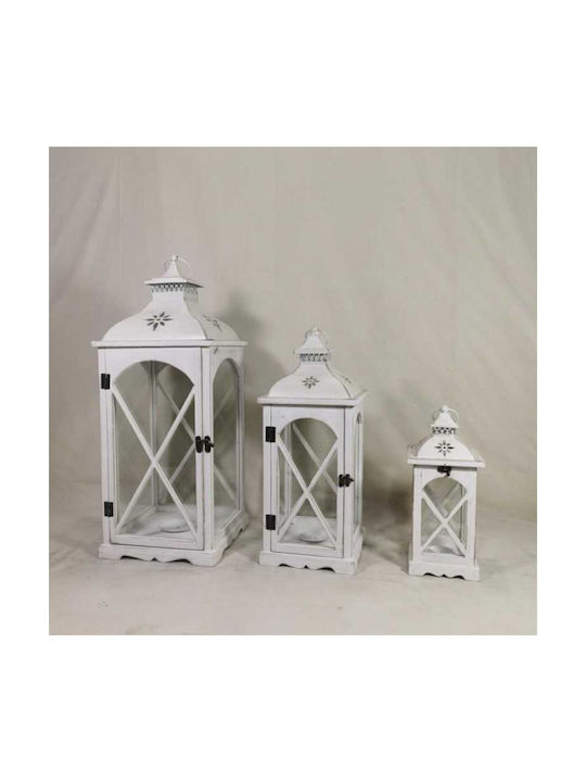 Dream House Wooden Lanterns Set White 3pcs