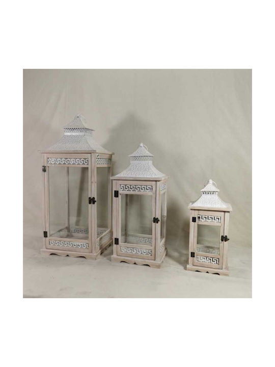 Dream House Wooden Lanterns Set White 3pcs