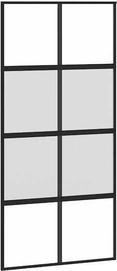 Vidaxl Set Ușă Glisantă Material Negru 102,5x205 Cm