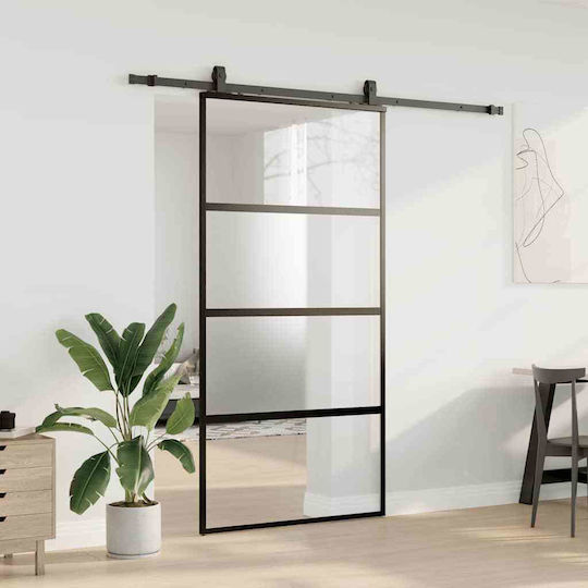 Vidaxl Σετ Συρόμενης Πόρτας Υλικό Μαύρο 102,5x205 Cm