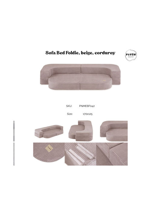 Two-Seater Couch Bed Beige 170x92x30 cm